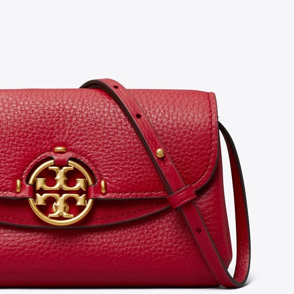 Tory Burch Miller crossbody wallet Loganberry NEW - Picture 3 of 5